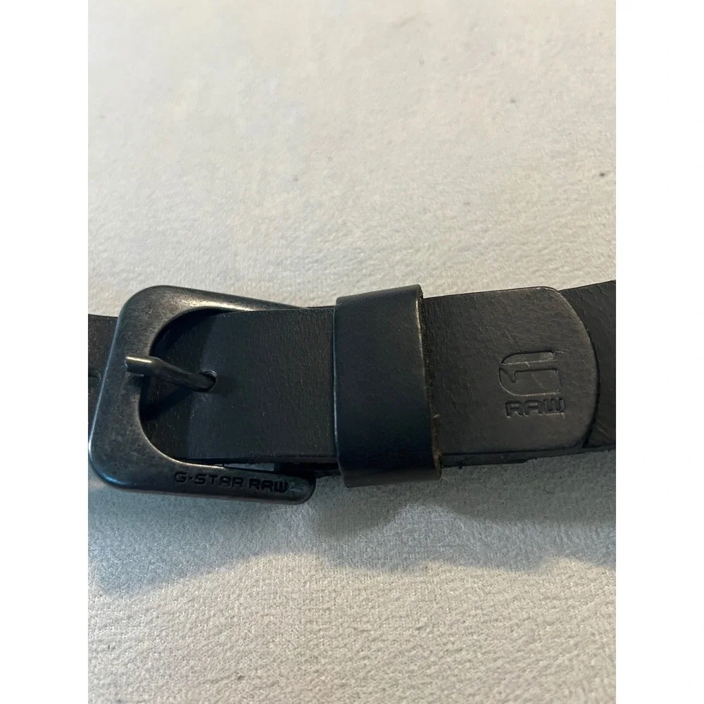G-Star Raw Zed Belt Mens 34 Black Genuine Leather Made in Morocco